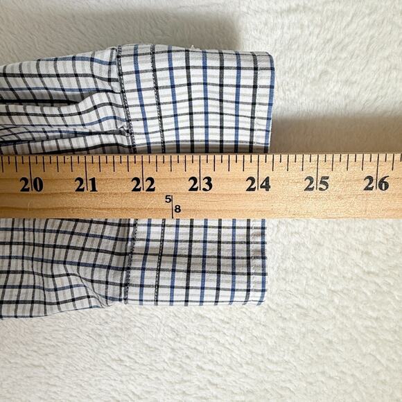 Nautica Men's Dress Shirt White Black & Blue Checkered Grid Pattern XXL Preppy - Picture 8 of 8